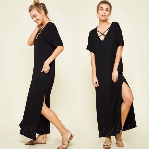 x-cross neck maxi dress - Picture 2 of 4